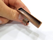 Copper Ring Blank Setting Cabochon Base inlay Ring Backs Mounting Adjustable Ring Base Bezel (50x10mm blank) Antique Copper Plated G15642