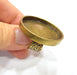 Antique Bronze Ring Blank Setting Cabochon Base inlay Ring Backs Mounting Adjustable Ring Bezel (35mm blank) Antique Bronze Plated G15644