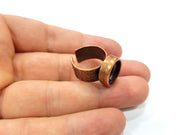 Copper Ring Blank Setting Cabochon Base inlay Ring Backs Mounting Adjustable Ring Base Bezel (12mm blank) Antique Copper Plated G15645