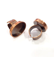 Copper Ring Blank Setting Cabochon Base inlay Ring Backs Mounting Adjustable Ring Base Bezel (25x18mm blank) Antique Copper Plated G15646