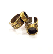 Antique Bronze Ring Blank Setting Cabochon Base inlay Ring Backs Mounting Adjustable Ring Bezel (10mm blank) Antique Bronze Plated G15651