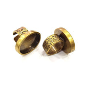 Antique Bronze Ring Blank Setting Cabochon Base inlay Ring Backs Mounting Adjustable Ring Bezel (25x18mm blank) Antique Bronze Plated G15652