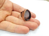 Copper Ring Blank Setting Cabochon Base inlay Ring Backs Mounting Adjustable Ring Base Bezel (25x18mm blank) Antique Copper Plated G15653