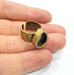 Antique Bronze Ring Blank Setting Cabochon Base inlay Ring Backs Mounting Adjustable Ring Bezel (14x10mm blank) Antique Bronze Plated G15654
