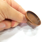 Copper Ring Blank Setting Cabochon Base inlay Ring Backs Mounting Adjustable Ring Base Bezel (40mm blank) Antique Copper Plated G15655
