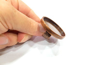 Copper Ring Blank Setting Cabochon Base inlay Ring Backs Mounting Adjustable Ring Base Bezel (40mm blank) Antique Copper Plated G15655
