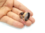 Copper Ring Blank Setting Cabochon Base inlay Ring Backs Mounting Adjustable Ring Base Bezel (22mm blank) Antique Copper Plated G15656