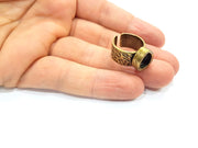 Antique Bronze Ring Blank Setting Cabochon Base inlay Ring Backs Mounting Adjustable Ring Bezel (10x8mm blank) Antique Bronze Plated G15657