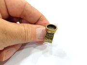 Antique Bronze Ring Blank Setting Cabochon Base inlay Ring Backs Mounting Adjustable Ring Bezel (10x8mm blank) Antique Bronze Plated G15662