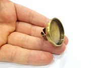 Antique Bronze Ring Blank Setting Cabochon Base inlay Ring Backs Mounting Adjustable Ring Bezel (30mm blank) Antique Bronze Plated G15665