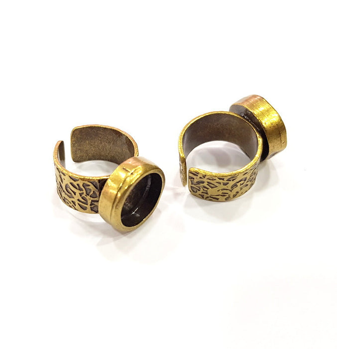 Antique Bronze Ring Blank Setting Cabochon Base inlay Ring Backs Mounting Adjustable Ring Bezel (12mm blank) Antique Bronze Plated G15666