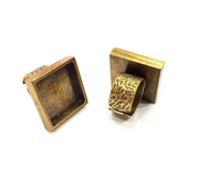 Antique Bronze Ring Blank Setting Cabochon Base inlay Ring Backs Mounting Adjustable Ring Bezel (20x20mm blank) Antique Bronze Plated G15670