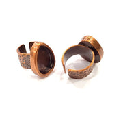 Copper Ring Blank Setting Cabochon Base inlay Ring Backs Mounting Adjustable Ring Base Bezel (18x13mm blank) Antique Copper Plated G15673