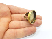 Antique Bronze Ring Blank Setting Cabochon Base inlay Ring Backs Mounting Adjustable Ring Bezel (25mm blank) Antique Bronze Plated G15674