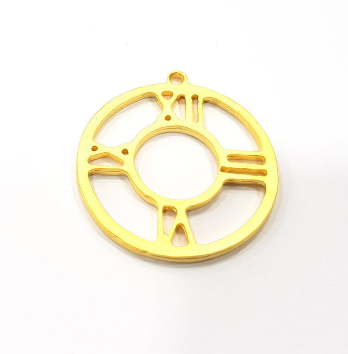 2 Clock Charm Gold Charms Gold Plated Metal (31mm)  G15680