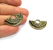 4 Antique Bronze Charm Antique Bronze Plated Metal  (31x20mm) G15690