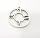 4 Clock Charm Silver Charm Antique Silver Plated Metal (31 mm)  G15700