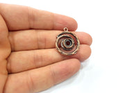 2 Circle Charm Antique Copper Charm Antique Copper Plated Metal (22mm) G15702