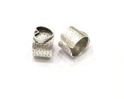 10 pcs Silver Ring Setting Resin Ring Blank Cabochon Ring Mounting Adjustable Ring Base Bezel (12 mm)Antique Silver Plated Brass  G16467