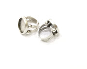 Silver Ring Setting Resin Ring Blank Cabochon Base inlay Ring Mounting Adjustable Ring Bezel (18x15mm)Antique Silver Plated Brass  G16473