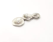 Flower Pendant Antique Silver Plated Brass Three piece and connected with the ring (61x25mm) G16481