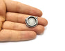 Silver Pendant Blank Mosaic Base Blank inlay Blank Necklace Blank Resin Blank Antique Silver Plated Brass ( 15mm round blank)  G17684