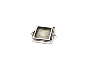 Silver Pendant Blank Mosaic Base Blank inlay Blank Necklace Blank Resin Blank Antique Silver Plated Brass ( 15x15mm square blank)  G16486