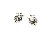 2 Silver Charms Antique Silver Plated Charms (32x21mm)  G16489