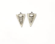 2 Silver Charms Antique Silver Plated Charms Double sided (35x18mm)  G16491