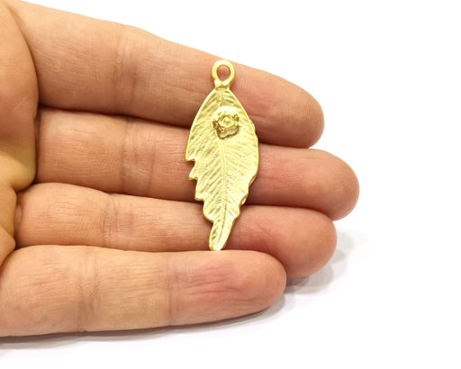 2 Leaf Charms Gold Plated Charms  (44x17mm)  G16504
