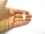 2 Leaf Charms Gold Plated Charms  (44x17mm)  G16504