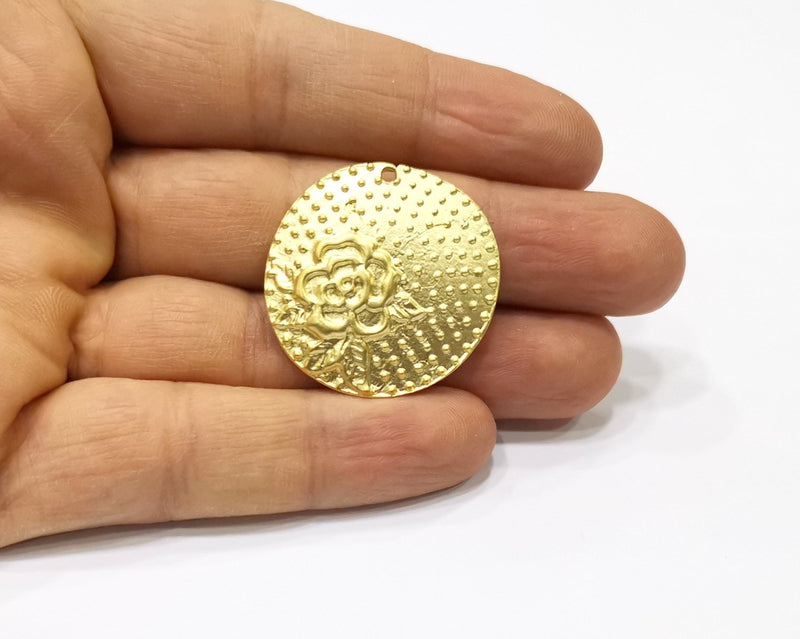 Rose Charms Gold Plated Charms  (32mm)  G16513