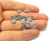 20 Spiral Charms Antique Silver Plated Charms (11x8mm)  G16531