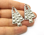 2 Silver Charms Antique Silver Plated Charms (42x25mm)  G16537