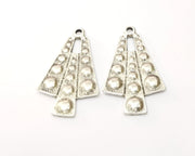 2 Silver Charms Antique Silver Plated Charms (42x25mm)  G16537