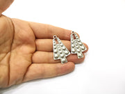 2 Silver Charms Antique Silver Plated Charms (42x25mm)  G16537