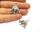 4 Silver Charms Antique Silver Plated Charms (30x26mm)  G16549