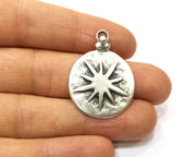 2 Silver Charms Antique Silver Plated Charms (34x26mm)  G16554