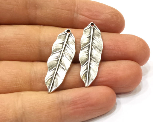 4 Leaf Charms Antique Silver Plated Charms (34x11mm)  G16557