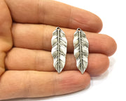 4 Leaf Charms Antique Silver Plated Charms (34x11mm)  G16557