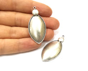 2 Silver Charms Antique Silver Plated Charms (46x22mm)  G16558
