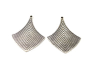 2 Silver Charms Antique Silver Plated Charms (47x35mm)  G17179