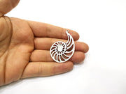 2 Ammonite Charms Antique Silver Plated Charms (50x34mm)  G16570