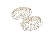 2 Silver Charms Antique Silver Plated Charms (39x28mm)  G16571