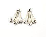 2 Silver Charms Antique Silver Plated Charms (40x25mm)  G16572