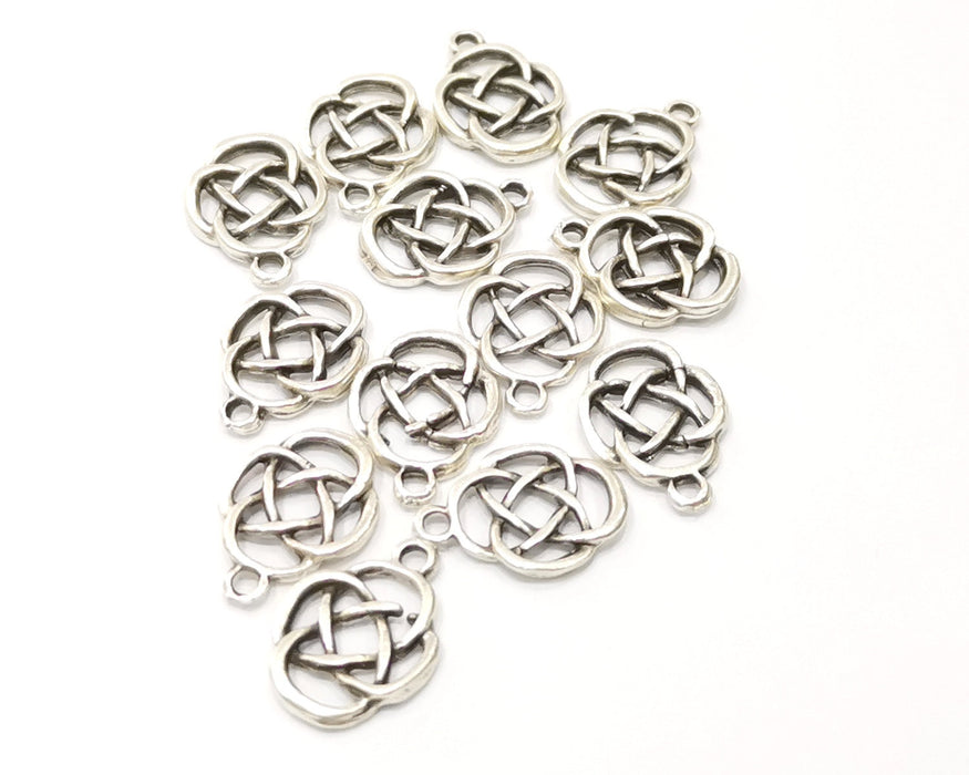 10 Silver Charms Antique Silver Plated Charms (17x12mm)  G16573