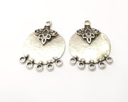2 Silver Charms Antique Silver Plated Charms (43x30mm)  G16574
