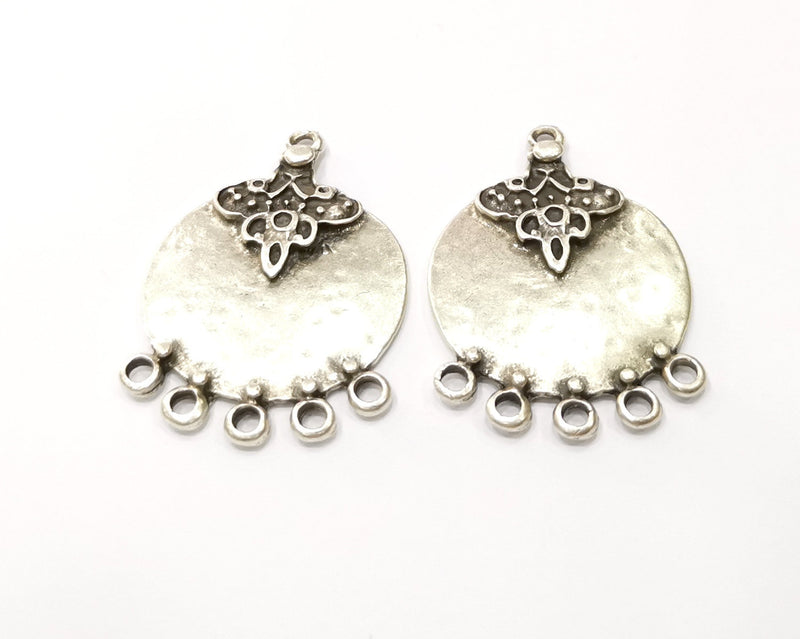 2 Silver Charms Antique Silver Plated Charms (43x30mm)  G16574