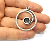 Silver Base Blank inlay Blank Earring Base Resin Blank Mosaic Mountings Antique Silver Plated Metal (8 mm blank )  G17060