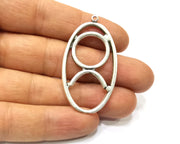 2 Silver Charms Antique Silver Plated Charms (50x27mm)  G16584
